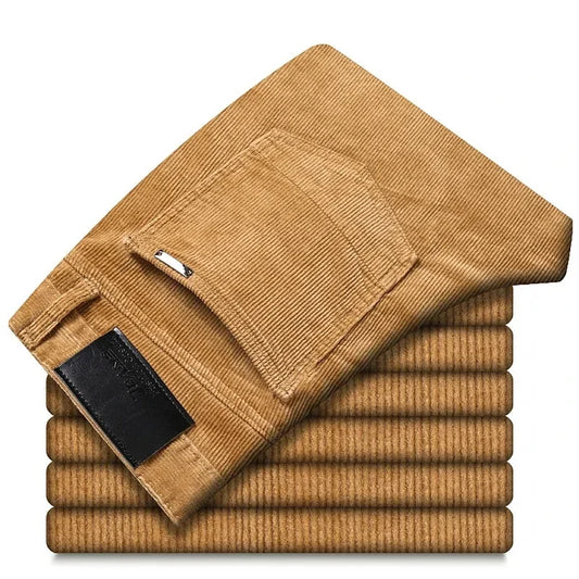 6 Color Men Corduroy Casual Pants, 2022 Autumn Winter New Style Business, Fashion Stretch Regular Fit Trousers Male Clothes.