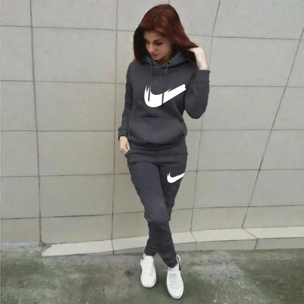 Hoodie Pants Sets Women 2pcs Sports Outfits, 2025 Home Outdoor Jogging New Designer, Autumn Winter Tracksuit.