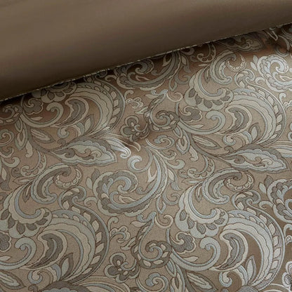 Bristol Collection 24-Piece Bedding Set, with Faux Silk Comforter and Paisley Jacquard Design Curtains.