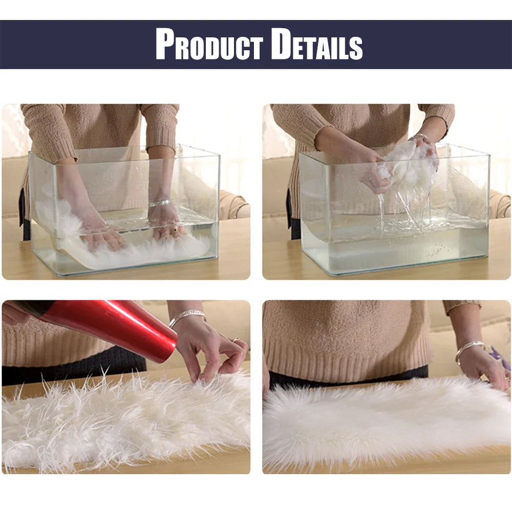 Heart Shaped Faux Fur Rug, Bedroom Fluffy Shaggy Area Rugs, Sheepskin Fuzzy Rug Carpets.