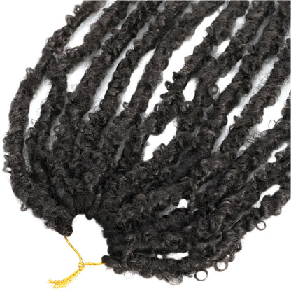Butterfly Faux Locs Crochet Hair | 12/14" Distressed Goddess Locs | Pre-Looped | 12 Strands/Pack