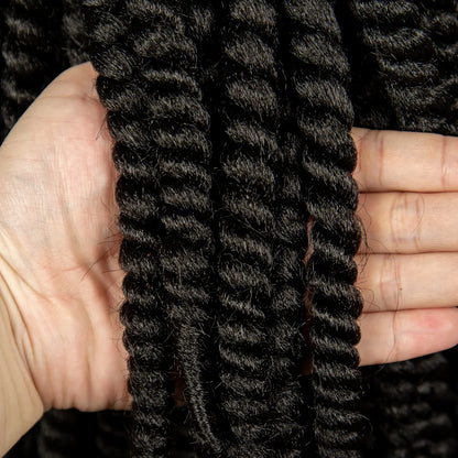 16" Knotless Box Twist Braided Wig | HD Full Lace | Natural Lace Front | Baby Hair | Synthetic Hair