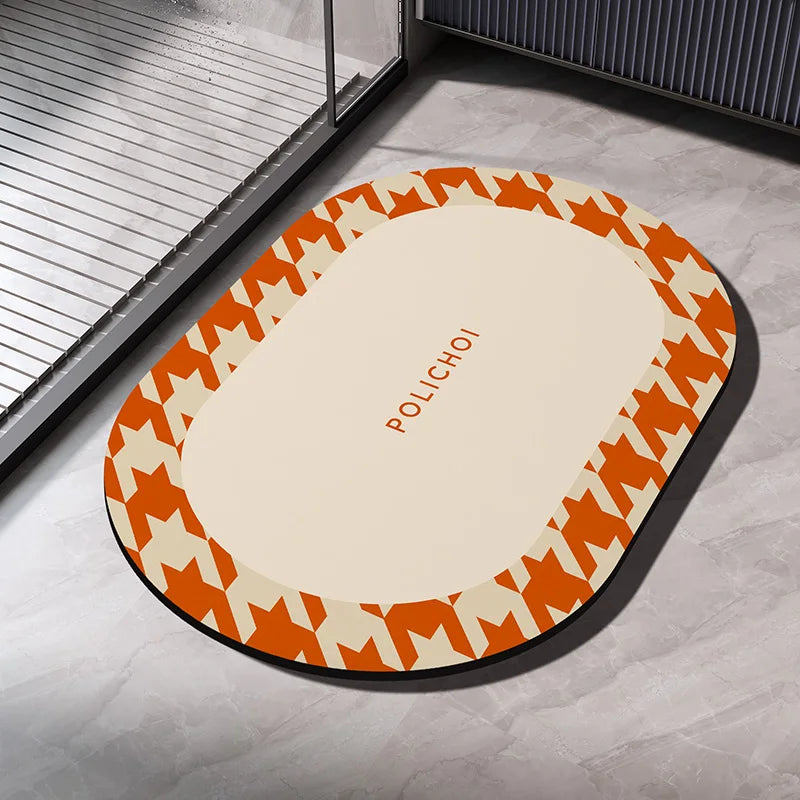 Bath Mats Bathroom  Anti Slip Floor Mat Quick Dry Shower Toilet Rug