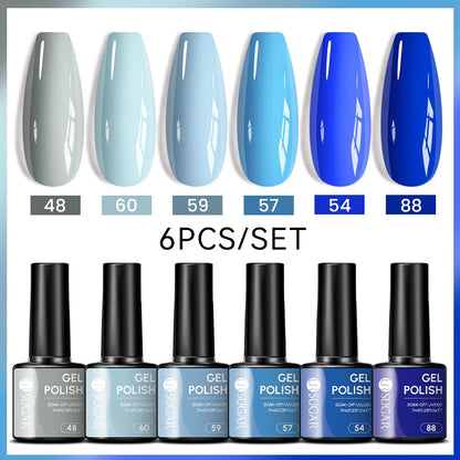 7ml All Season Gel Nail Polish Set, Nude Pink, Red Glitter, Semi Permanent UV Gel Kits.