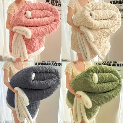 1pc Jacquard Sherpa Weighted Blanket, 8lbs for Adults- Soft, Warm, and Thickened Blanket Cozy Soft.