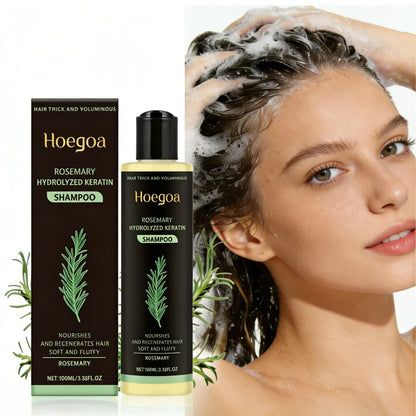 3pcs Rosemary Hair Growth Shampoo, Thickening Hydrolyzed Keratin Dry Frizzy, Damaged Repair Moisturizing Scalp Cleaning Shampoo.
