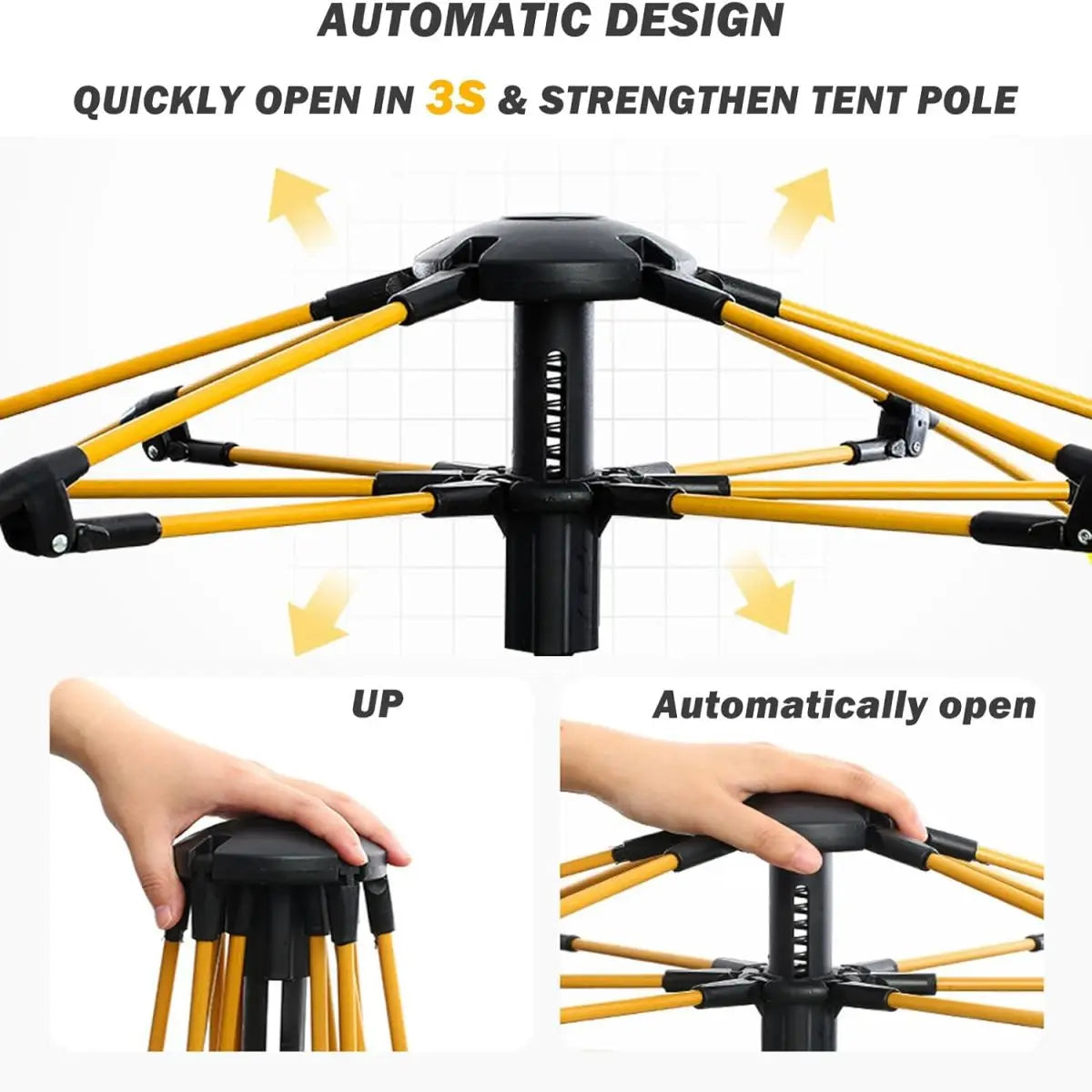 Automatic Quick-opening Tent, Outdoor, Travel, Camping, Two doors and two windows