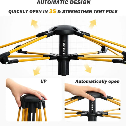 Automatic Quick-opening Tent, Outdoor, Travel, Camping, Two doors and two windows