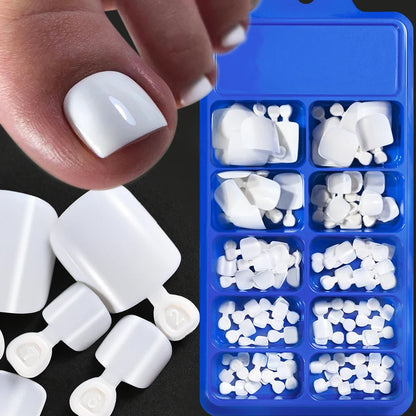 100PCS Short Square False Toenail Tips, Full Cover Acrylic Nail Art.