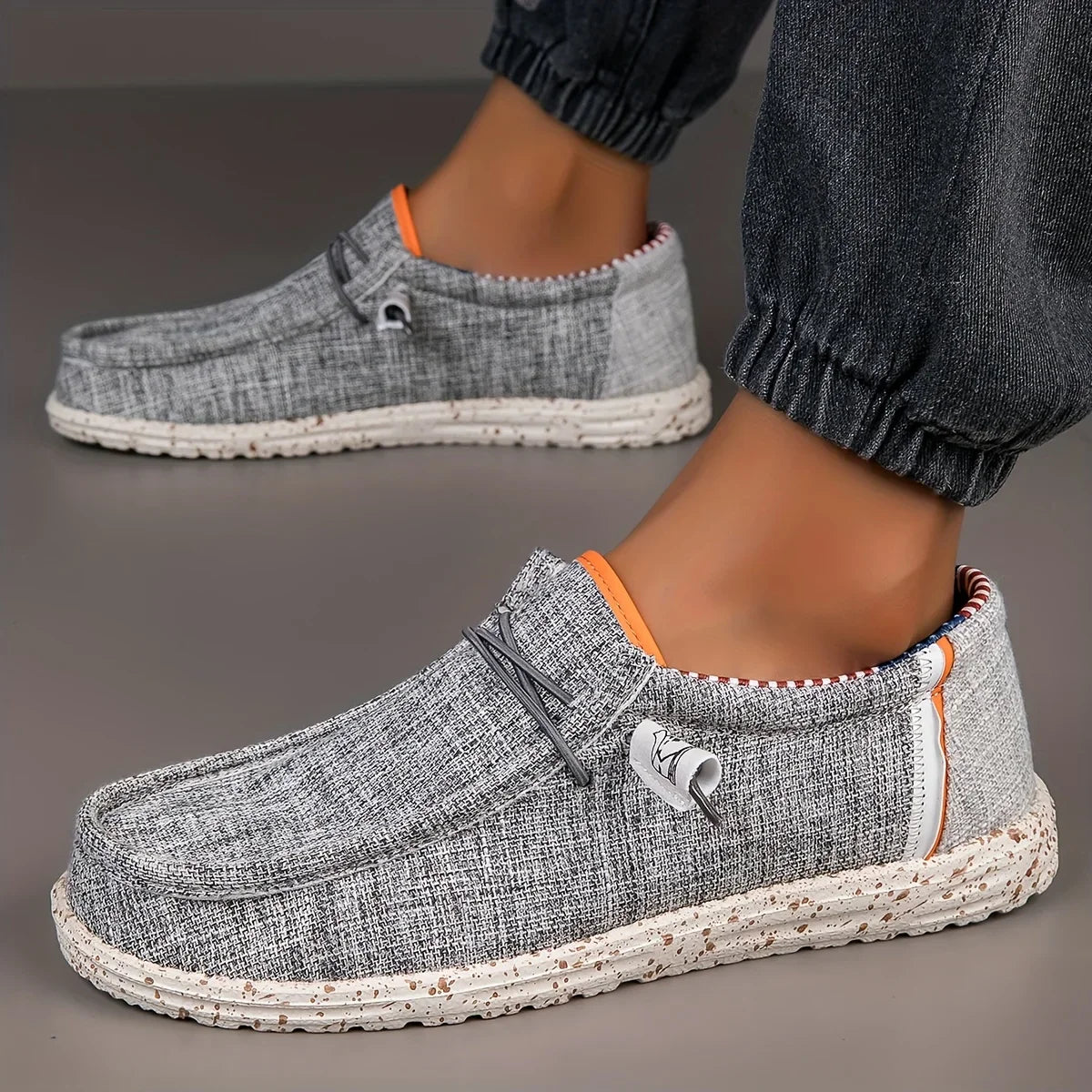 Men Shoes Canvas Loafers, Comfortable Breathable Men Casual Shoes, Driving Shoes Flat Walking Shoes.