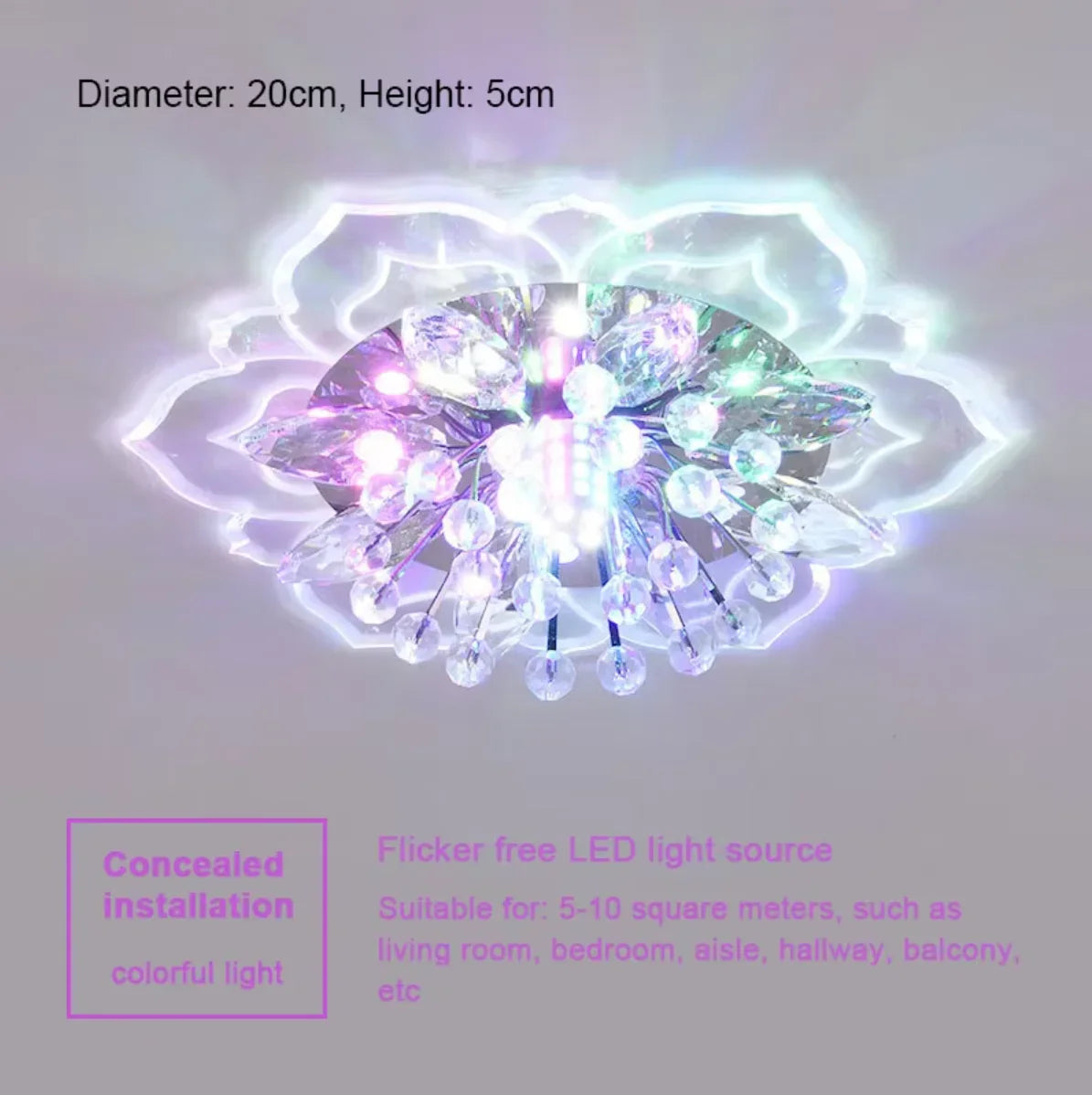 Creative LED Ceiling Light Crystal Flower Chandelier, Bedroom, Hallway ,Living Room, Pendant Lamp.