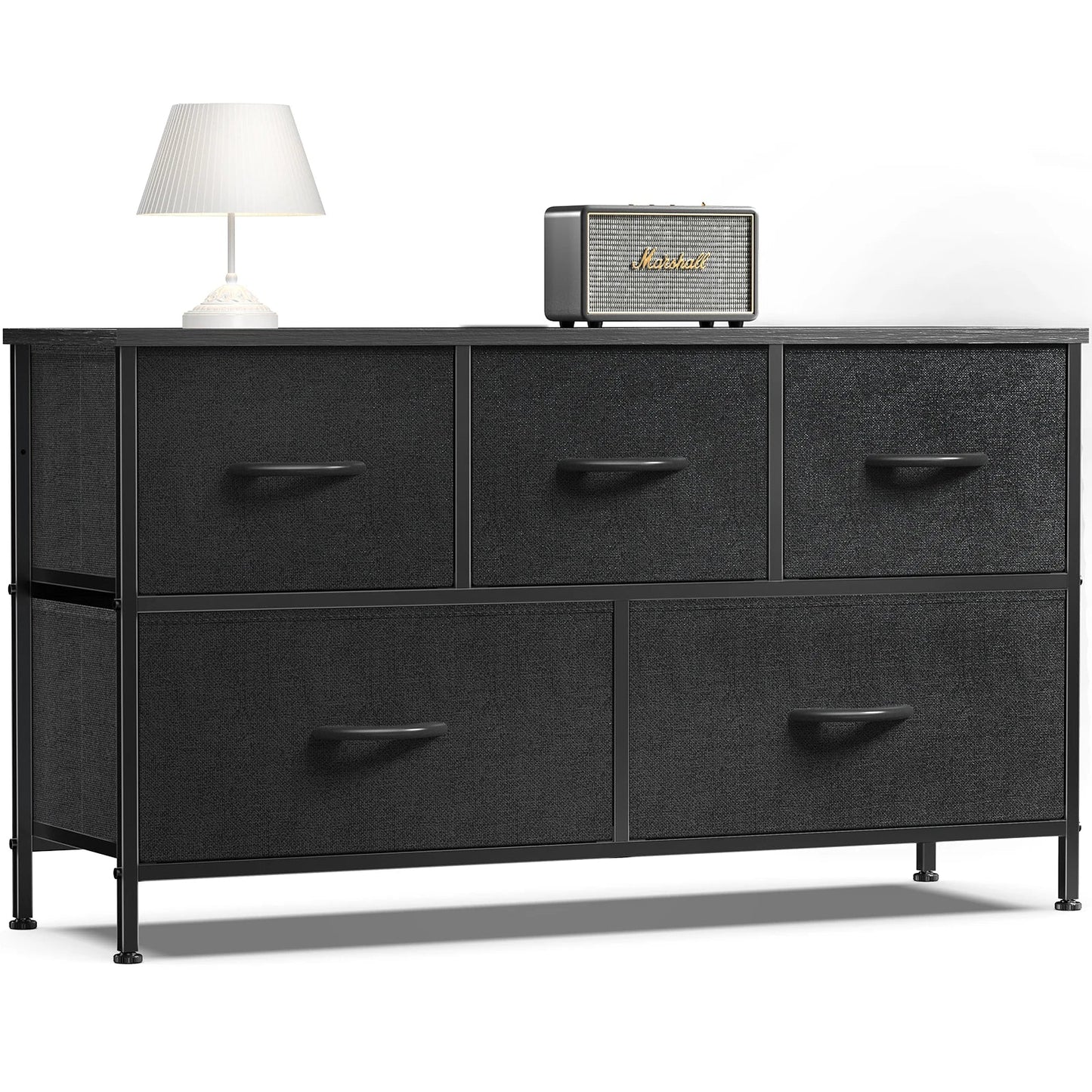 Living Room Display Cabinet  With 5 Fabric Drawers.  Steel Frame Assembly for Clothes.