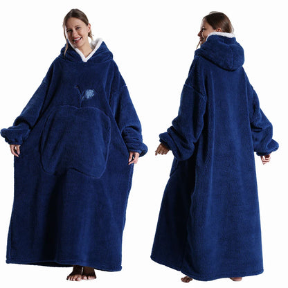 Extra Long Wearable Blankets, Winter Flannel Hooded Blanket, Full Sleeves Men Women Soft Throw Blanket.
