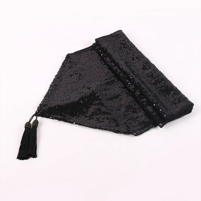 Sequin Table Runner Glitter Tassel Table Runner, for Birthday Party ,Wedding, Table Decoration 30x180cm.