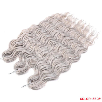 24" Orange Twist Crochet Hair | Synthetic Deep Wave Braiding Hair Extensions | Water Wave Hair | Heat Resistant Fiber | 60 Strands/Pack