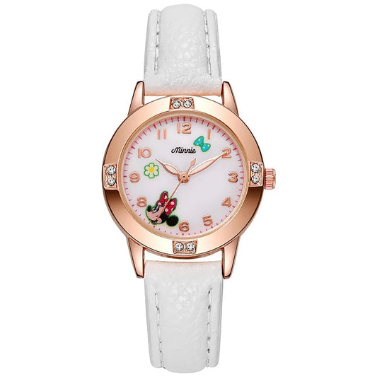 Disney Mickey Minnie Cute Cartoon Girls Quartz Watches, Children's Watch Lovely Girl Wristwatches.