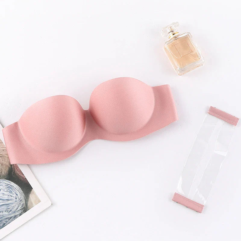 Front Closure Sexy Push Up Bra Invisible Female Brassiere Strapless Seamless.