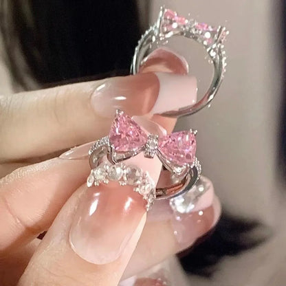 New Arrived Romantic Lovely Pink Bowknot Design, Female Exquisite Jewelry.