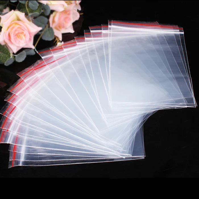 100 Pcs/Pack Small Zip Lock Plastic Bags recloseable Storage Bag  Clear Bags