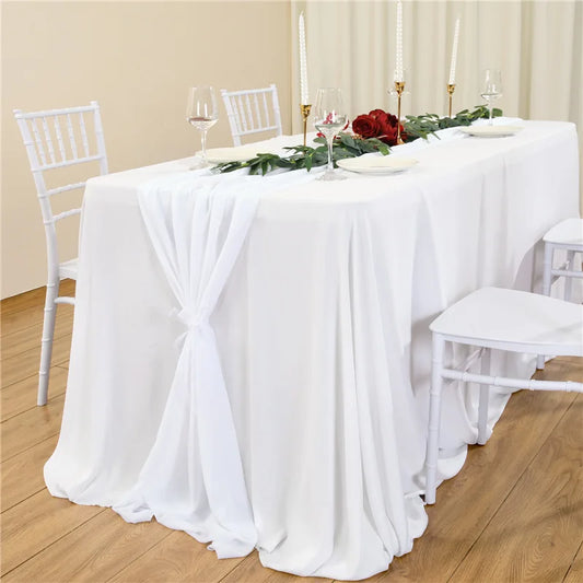 Chiffon table Runner Solid Colorful Luxury Rustic Boho Droop, For Wedding, Baby shower, Easter Decoration, Valentine Home Decorate.
