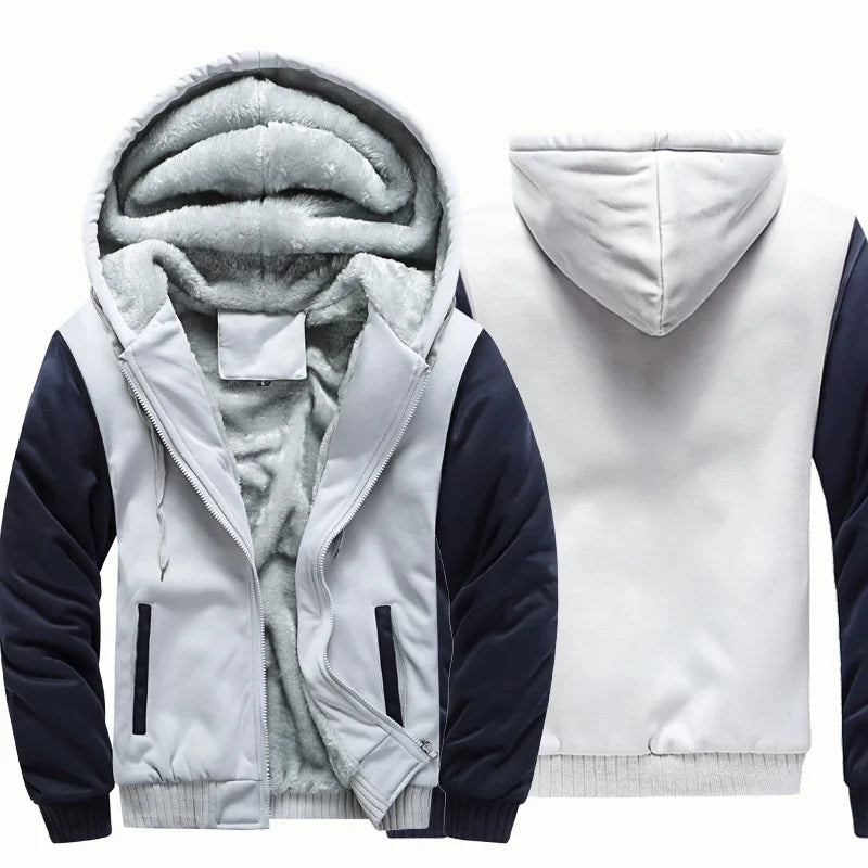 Men's Jacket Winter Camouflage Fleece Thicken Hooded Jackets, Casual Zip Up Hoodies Streetwear Coats.