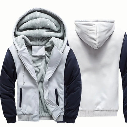 Men's Jacket Winter Camouflage Fleece Thicken Hooded Jackets, Casual Zip Up Hoodies Streetwear Coats.