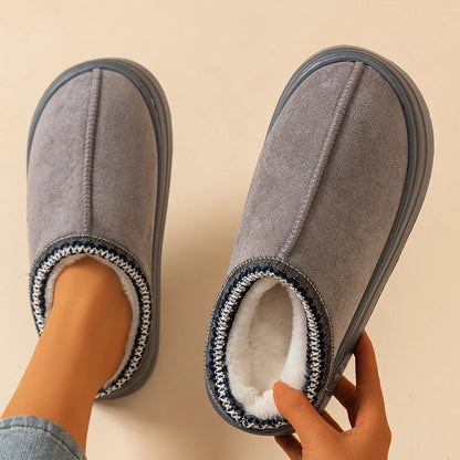 Women's Slippers Boots Fashion, Fuzzy Fur Anti-slip Soft Sole.