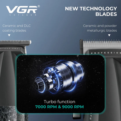 VGR Hair Clipper Professional 9000RPM Hair Cutting Machine, Face Shaver, Reciprocating Beard Trimmer, Hair Trimmer for Men V-640 S3.