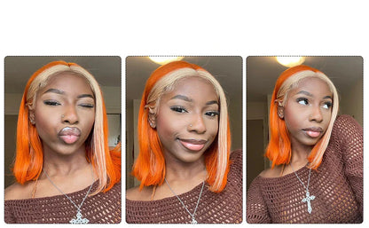 Ginger Short Bob Wig | Straight Human Hair T-Part Lace Front