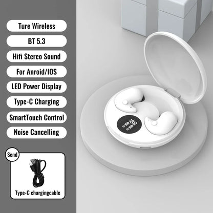 Sleep Invisible Earphone, Mini Hidden Headphones, In Ear IPX5 Waterproof Earbuds with Mic, HIFI Music Headset.