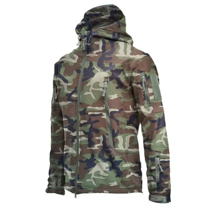 Military Shark Skin Soft Shell Jackets Men Tactical Windproof Waterproof jacket,Hooded Bomber Coats