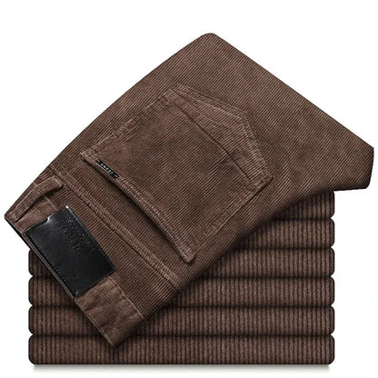 6 Color Men Corduroy Casual Pants, 2022 Autumn Winter New Style Business, Fashion Stretch Regular Fit Trousers Male Clothes.