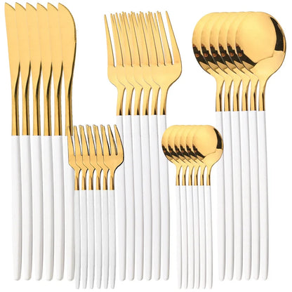 30Pcs Flatware Set Stainless Steel Tableware Set