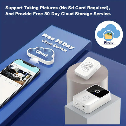 Smart Video Doorbell Camera, 480PHD Wireless doorbell for Home Security, Night Vision, Voice Change, 2-Way Audio, Waterproof.
