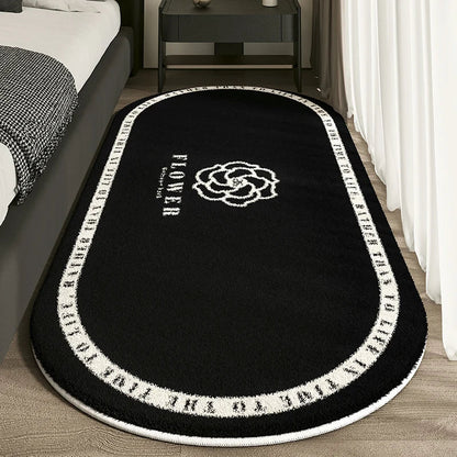 VIKAMA Flannel Fabric Carpet Oval-Shaped Anti-Slip Carpet High-End Texture.