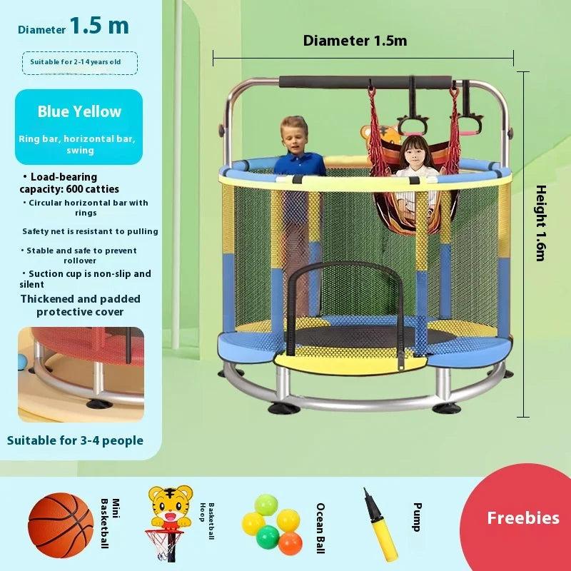 Children's Indoor Trampoline Home Use Jumping Bed 3-10 Years Old.