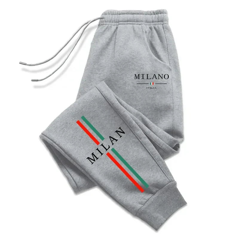 2025 Milan City Printed Jogger Pants, Men, Women Autumn Winter Casual, High Quality Running Sweatpants.