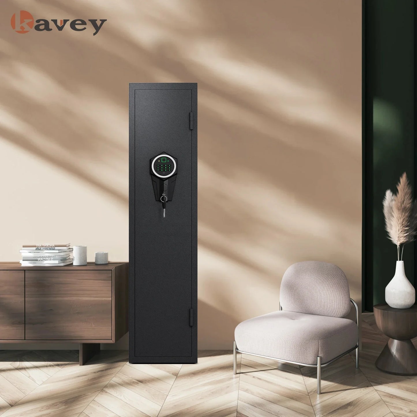 Biometric Gun Safe, Quick Access Rifle Gun Safe with Silent Mode Alarm System.