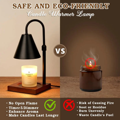 Candle Warmer Lamp, Adjustable Height & Dimmable, with Timer for Home Decor No candles included.