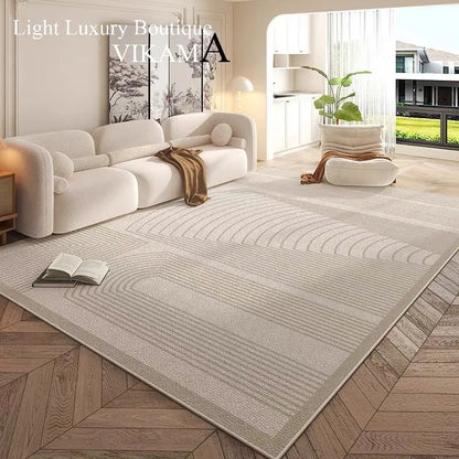 VIKAMA Cream Style Carpet, Living Room Superior Home Decoration, Easy Care Non-Slip Mat.