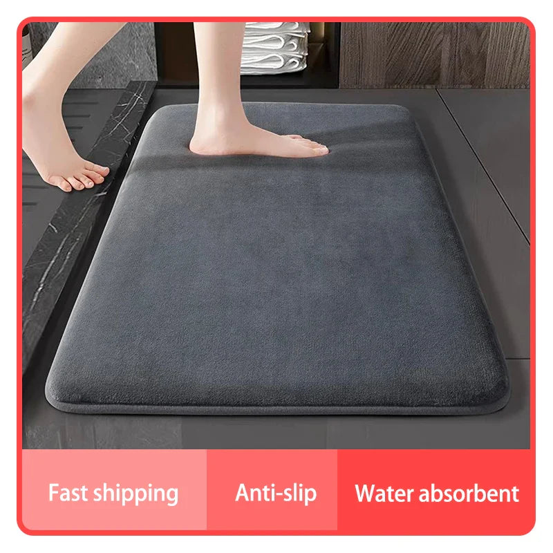 Super absorbent floor mat, anti slip coral velvet door mat