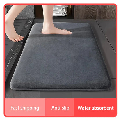 Super absorbent floor mat, anti slip coral velvet door mat