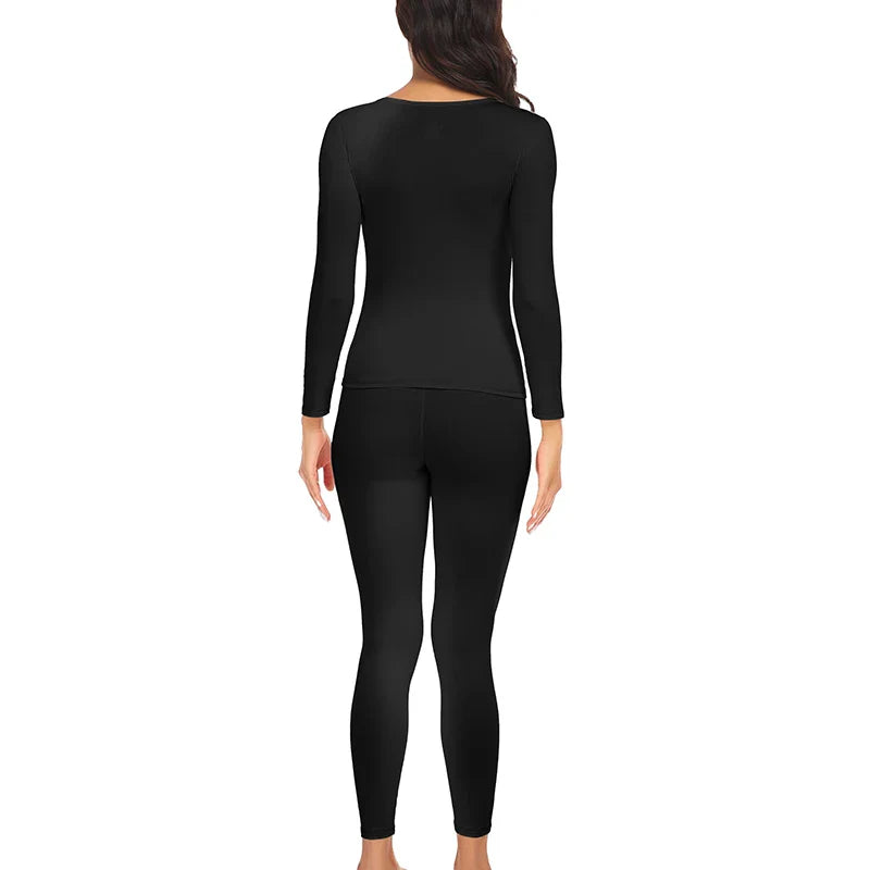 2 pack Women Thermal Underwear Long Johns Fleece Lined  Top Bottom﻿