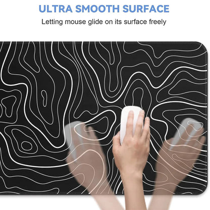 1Pcs Gaming Mouse Pad Large Keyboard Pad 31.5 x 11.8in Topographic.
