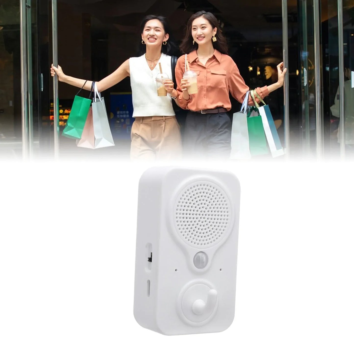 Voice Prompt Doorbell Multilingual PIR Motion Detection Sensitive, Voice Alert Entry System.