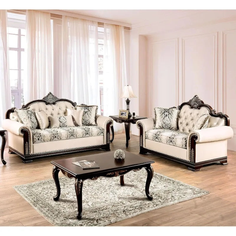 FG*European leather sofa living room first layer cowhide u-shaped American retro solid wood furniture