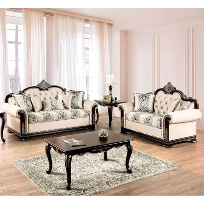 FG*European leather sofa living room first layer cowhide u-shaped American retro solid wood furniture