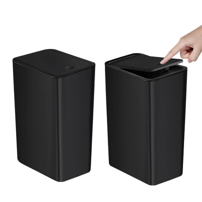 Bathroom Trash Can-10L Small Garbage Can with Press Top Lid for Toilet, Bedroom, Living Room.