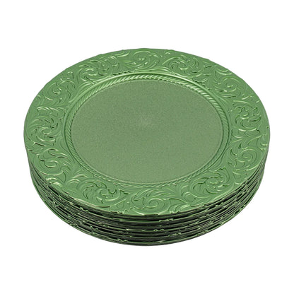 Plates 100-Piece Set Round Reusable Serving Plates, Gold, Black, Silver, Green
