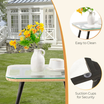5 Piece Patio Furniture Set, Outdoor Wicker Small Conversation Bistro Set.